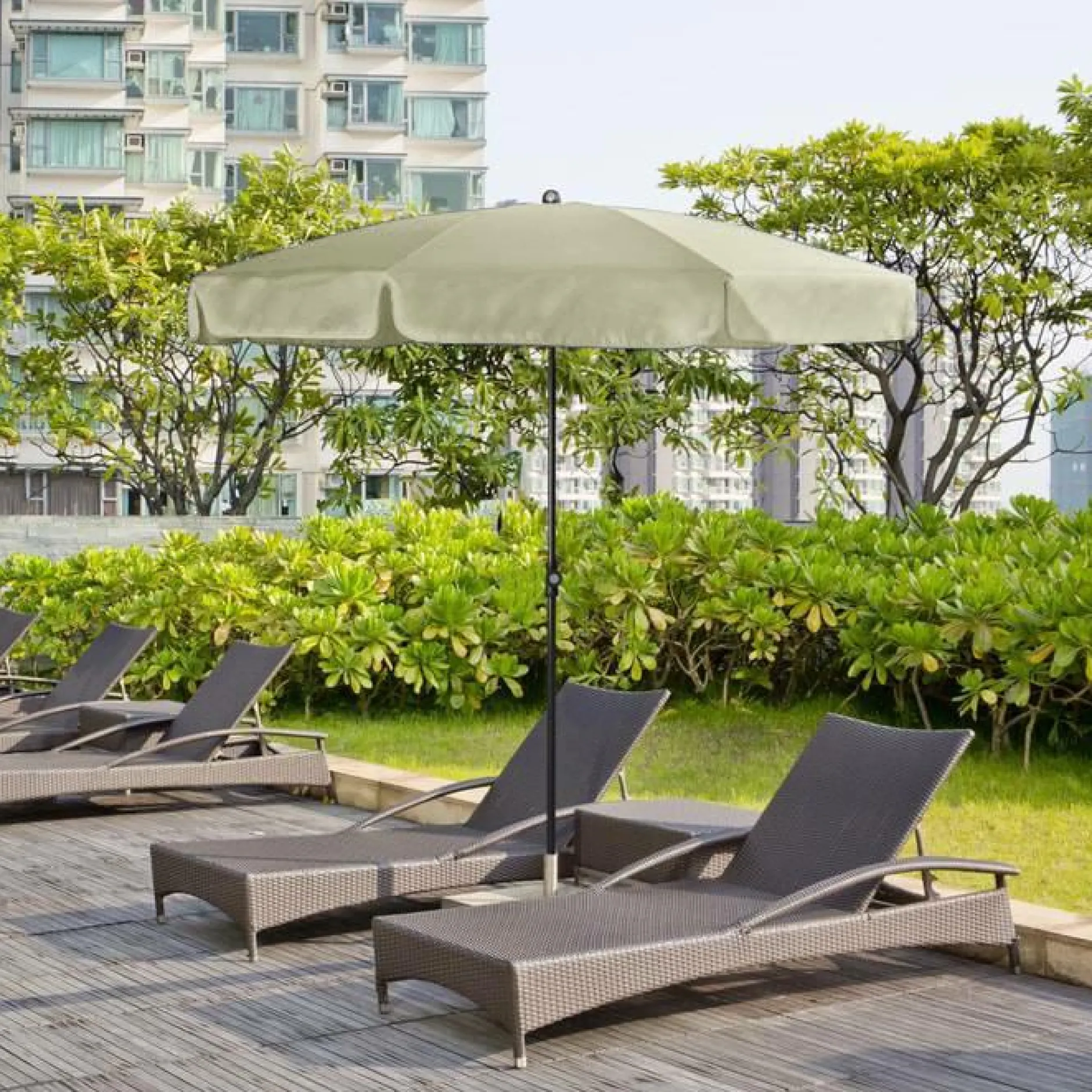 Parasols>Camif DOPPLER Parasol Rond ⌀ 200 cm Sunline en Acier - Beige Nature