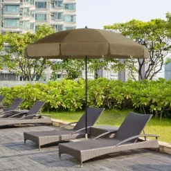 Parasols>Camif DOPPLER Parasol Rond ⌀ 250 cm Sunline en Acier - Taupe