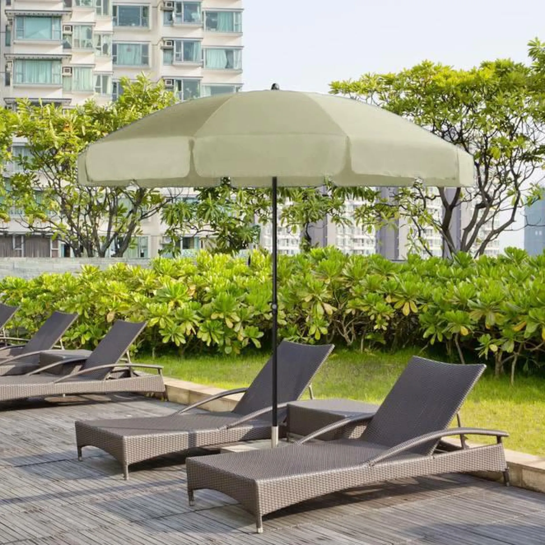 Parasols>Camif DOPPLER Parasol Rond ⌀ 250 cm Sunline en Acier - Beige Nature