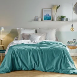 Draps>Camif Drap coton bio Fil & Sens - - 240 x 300 cm Bleu Lagon