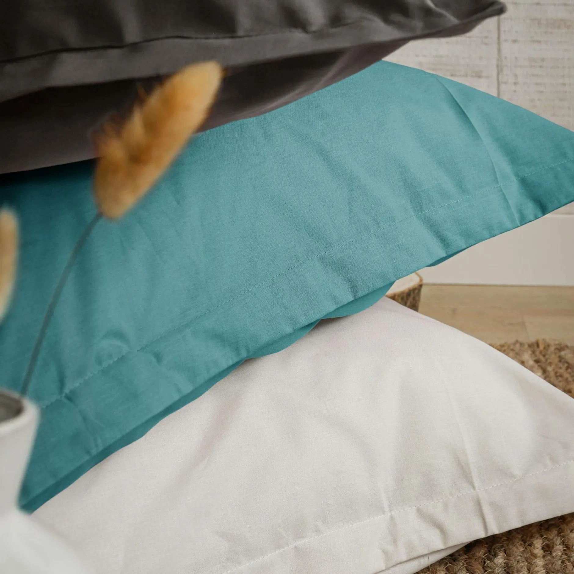 Draps>Camif Drap coton bio Fil & Sens - - 240 x 300 cm Bleu Lagon