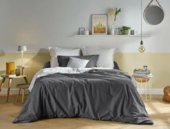 Draps>Camif Drap coton bio Fil & Sens - - 240 x 300 cm Anthracite