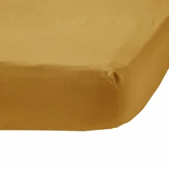 Draps Housse>Camif Drap housse coton lin Valentine - - 140 x 190 cm Curry