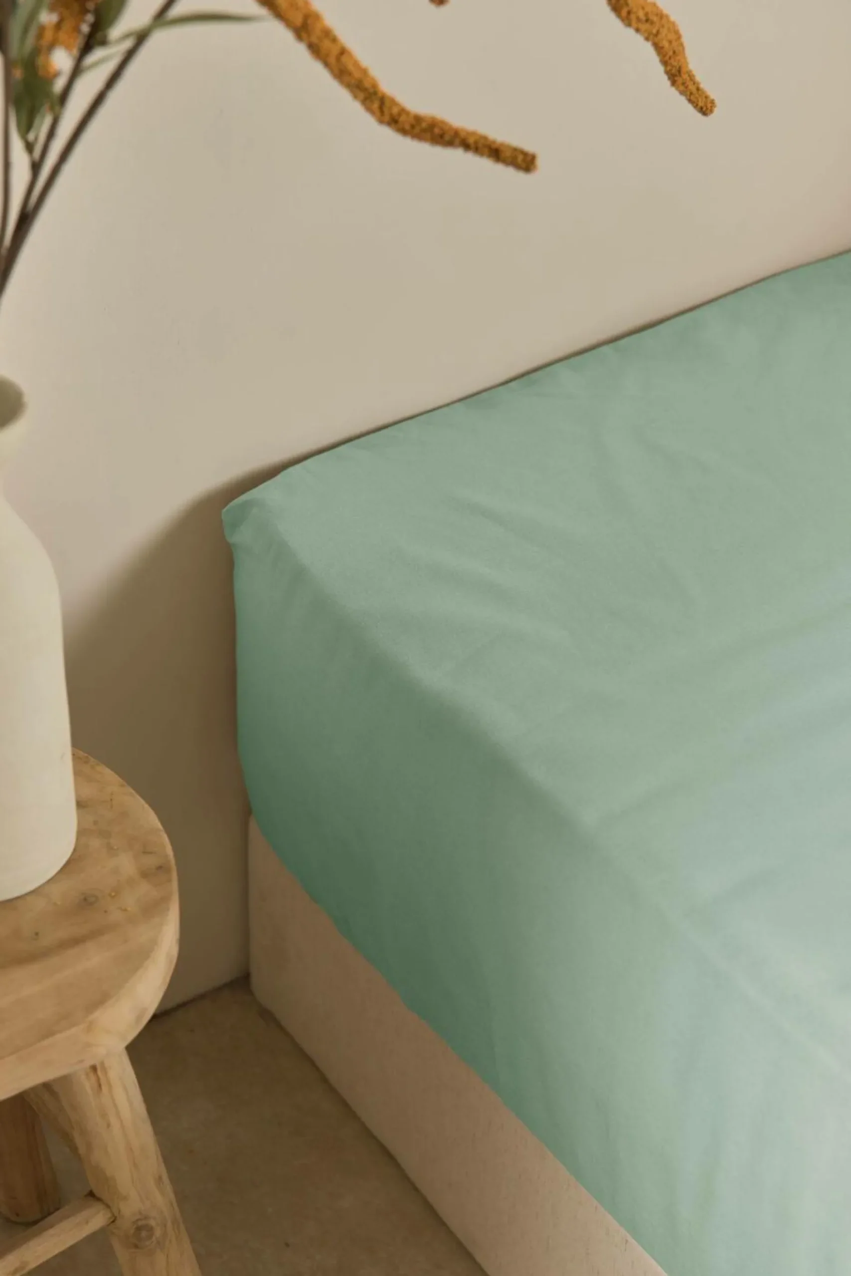 Draps Housse>Camif Drap housse coton lin Valentine - - 140 x 190 cm Bleu écume