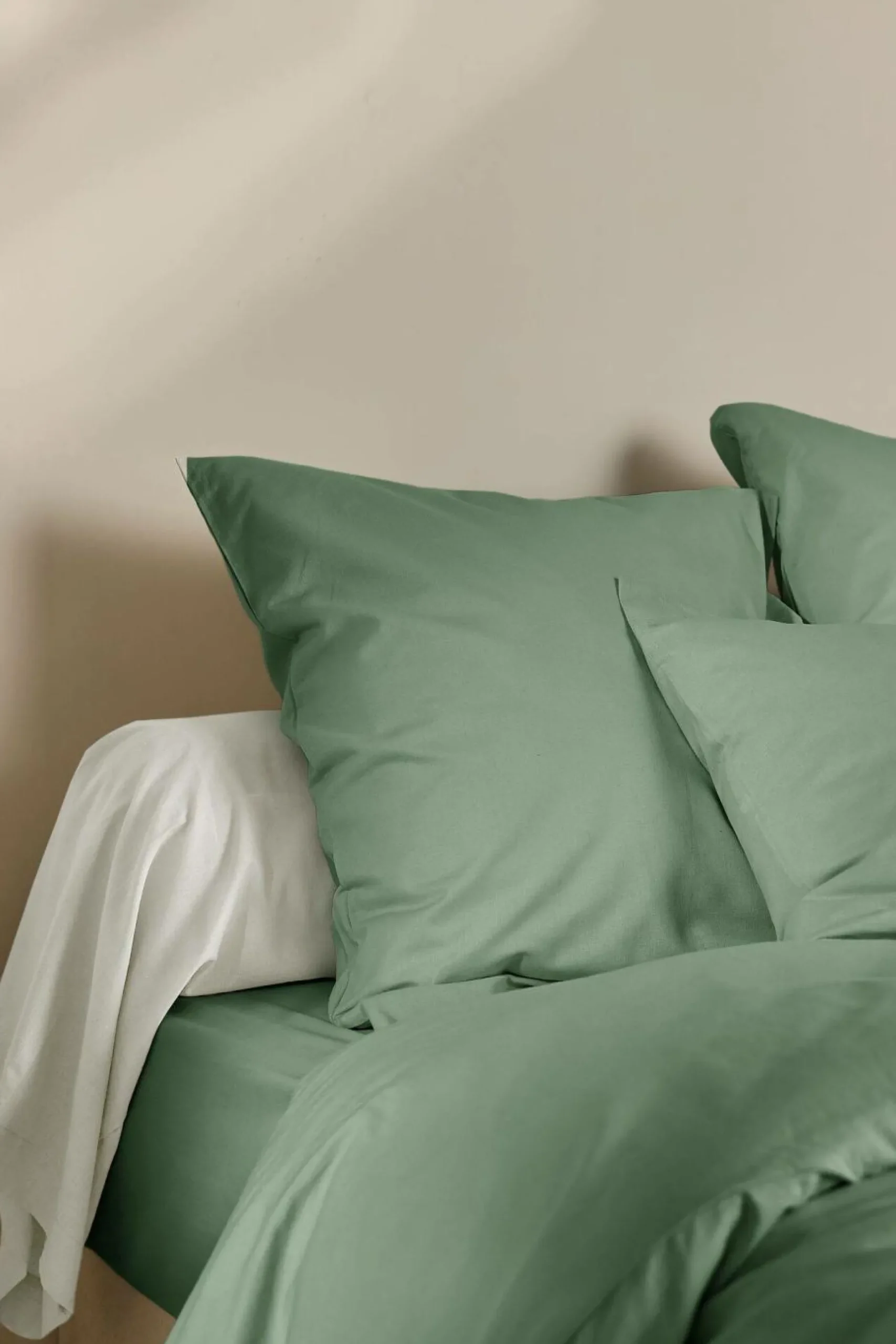 Draps Housse>Camif Drap housse coton lin Valentine - - 160 x 200 cm Vert Amande