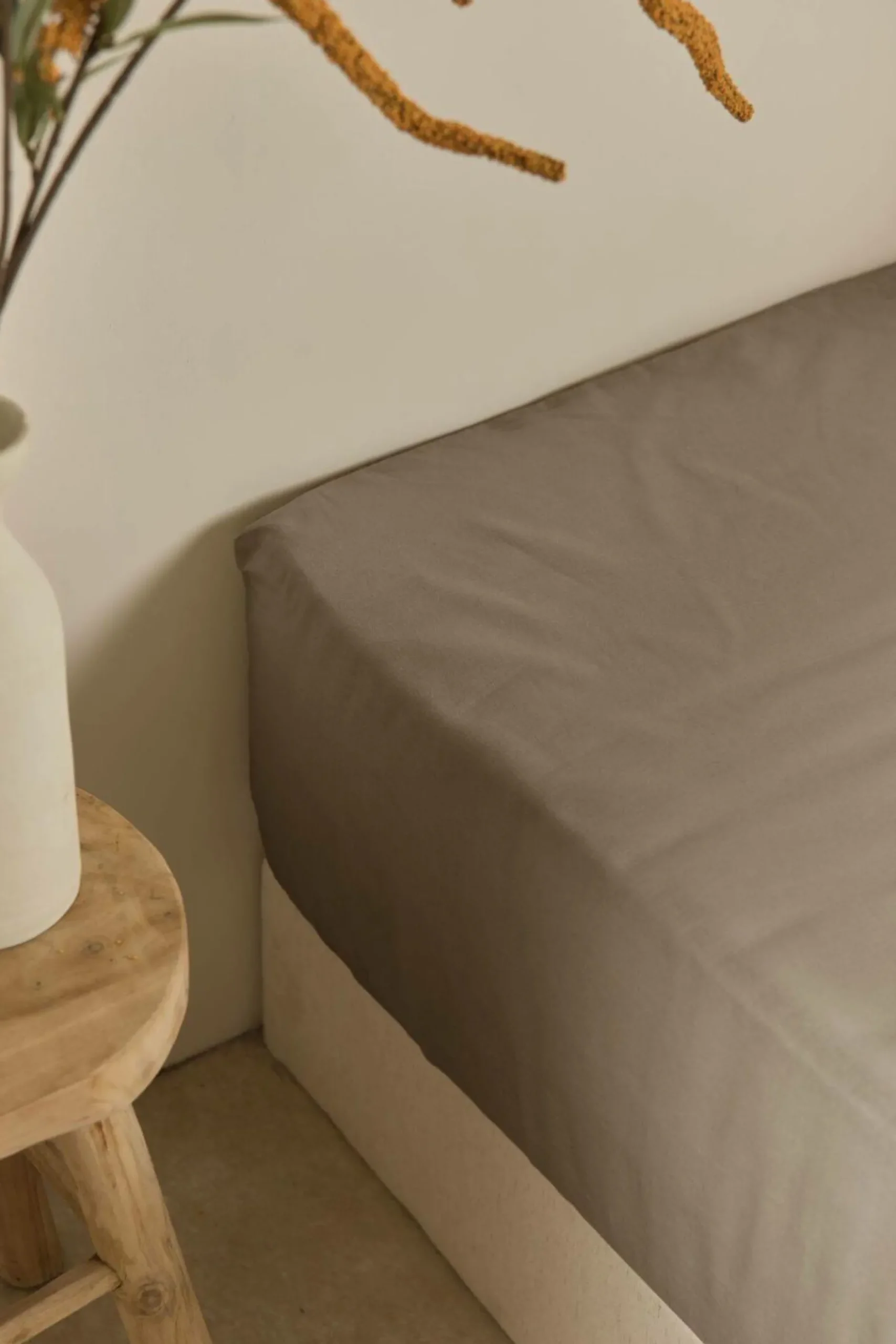 Draps Housse>Camif Drap housse coton lin Valentine - - 140 x 190 cm Taupe