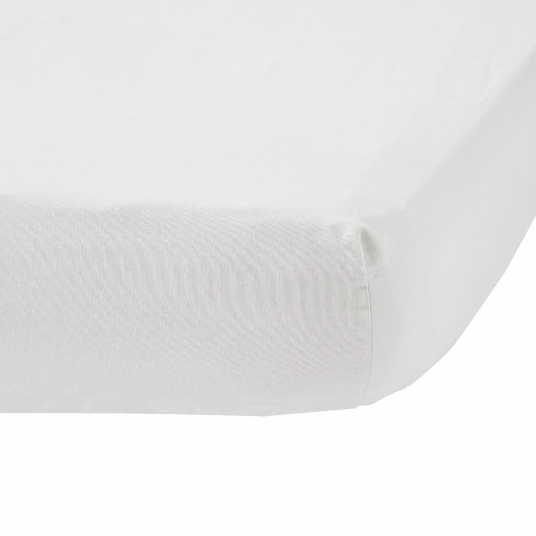 Draps Housse>Camif Drap housse coton lin Valentine - - 140 x 190 cm Blanc