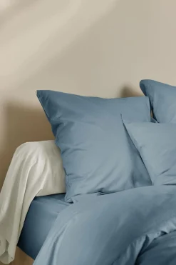 Draps Housse></noscript>Camif Drap housse coton lin Valentine - - 140 x 190 cm Bleu Gris