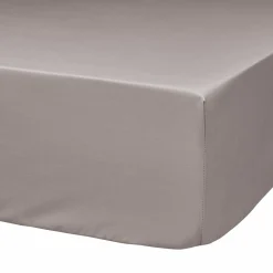 Draps Housse>Camif Drap housse grand bonnet 40cm percale bio Elise - - 160 x 200 cm Gris Mastic