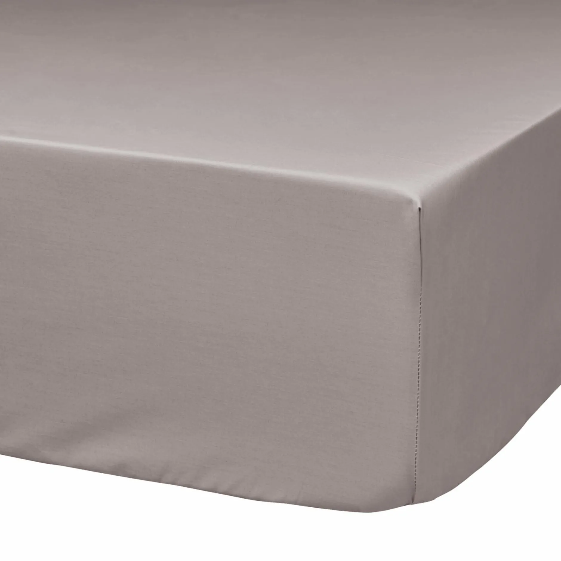 Draps Housse>Camif Drap housse grand bonnet 40cm percale bio Elise - - 160 x 200 cm Gris Mastic