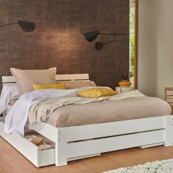 Draps Housse>Camif Drap housse grand bonnet 40cm percale bio Elise - - 140 x 190 cm Lin