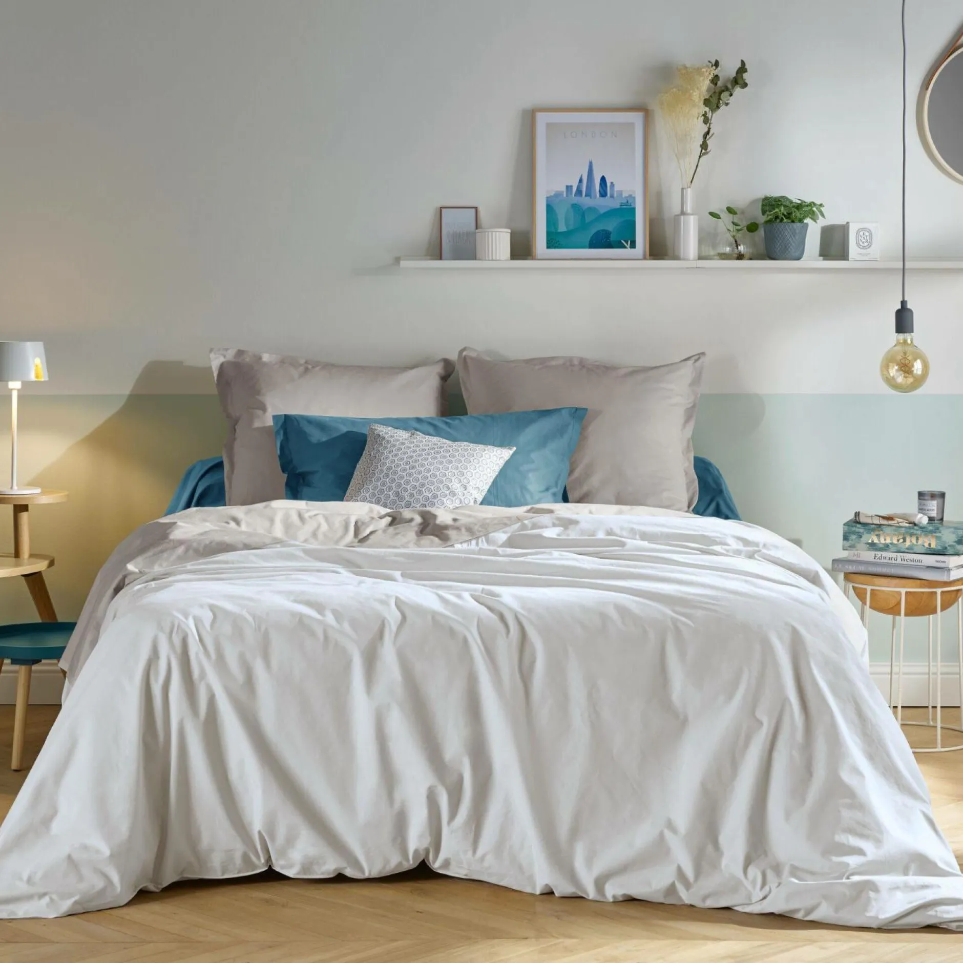 Draps Housse>Camif Drap housse grand bonnet 40 cm coton bio Fil & Sens - Blanc - 140 x 190 cm