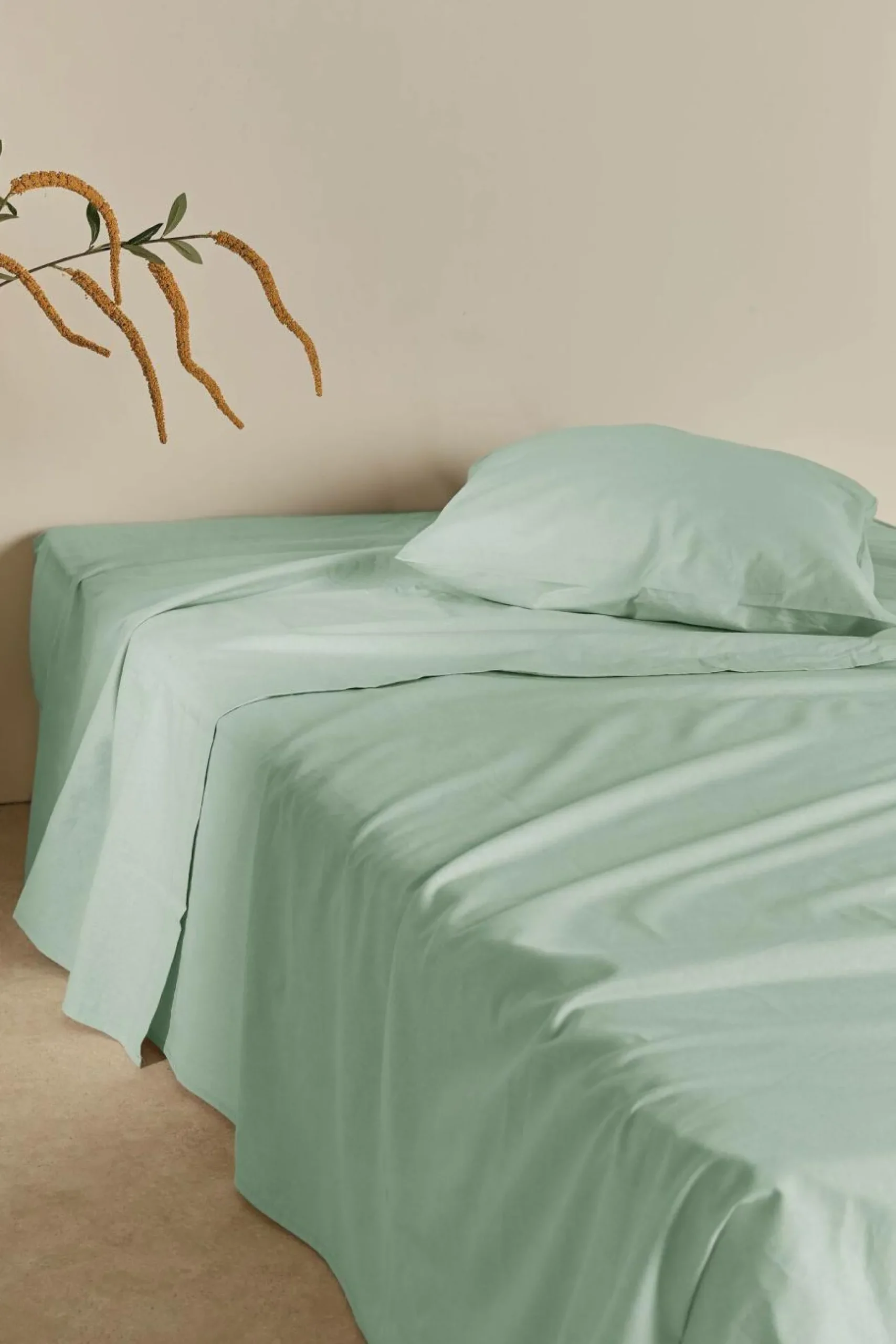 Draps>Camif Drap plat coton lin Valentine - - 240 x 300 cm Bleu écume