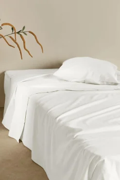 Draps>Camif Drap plat coton lin Valentine - - 240 x 300 cm Blanc