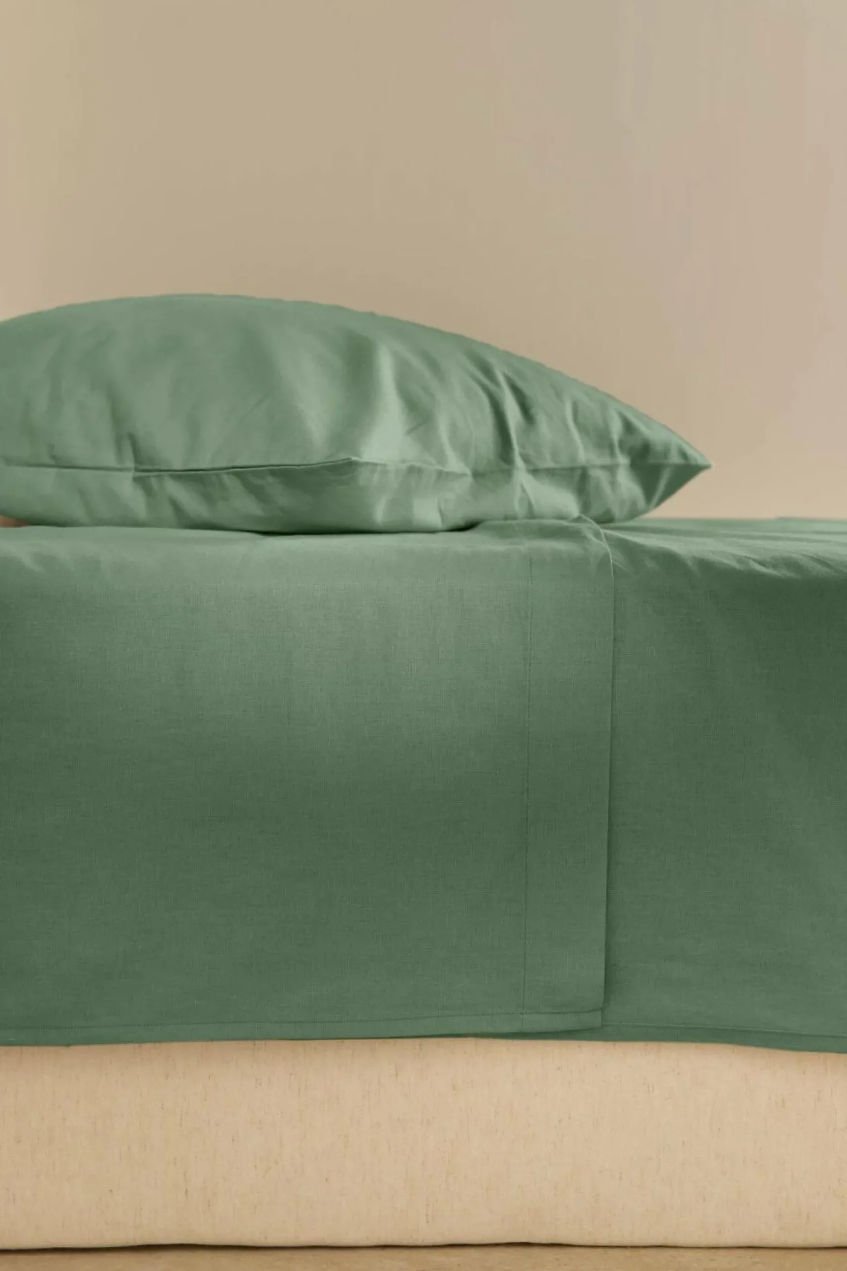 Draps>Camif Drap plat coton lin Valentine - - 240 x 300 cm Vert Amande