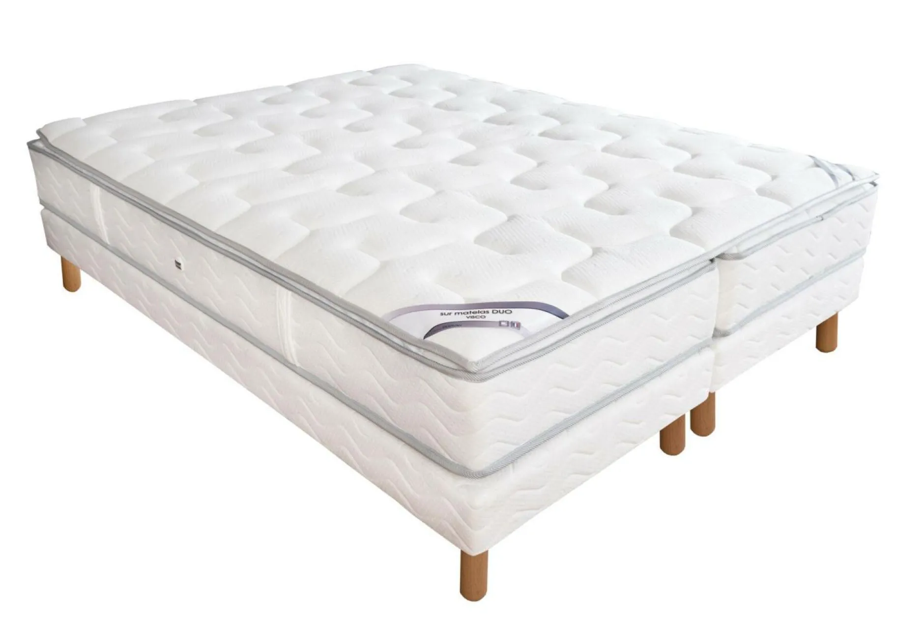 Ensembles 140 X 190 Cm|Ensembles Matelas Et Sommier>Camif DUVIVIER Ensemble Gala Eco Luxe Visco - 2 x 100 x 200 cm
