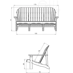 Canapés Et Fauteuils De Jardin></noscript>Camif EKJU Banquette 3 Places Ezra en Bois