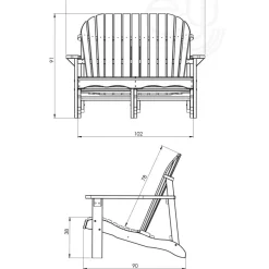 Canapés Et Fauteuils De Jardin></noscript>Camif EKJU Banquette 2 Places Ezra en Bois