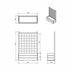 Pots Et Jardinières></noscript>Camif EKJU Jardinière avec Trellis en Bois Elsie