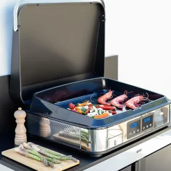 Accessoires Planchas Et Barbecues></noscript>Camif ENO Couvercle Plancha sign 65 en Acier Noir