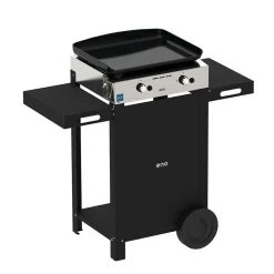 Ensembles Planchas Et Dessertes>Camif ENO Ensemble Plancha et Chariot Initial Gaz 50 en Acier Noir et Inox