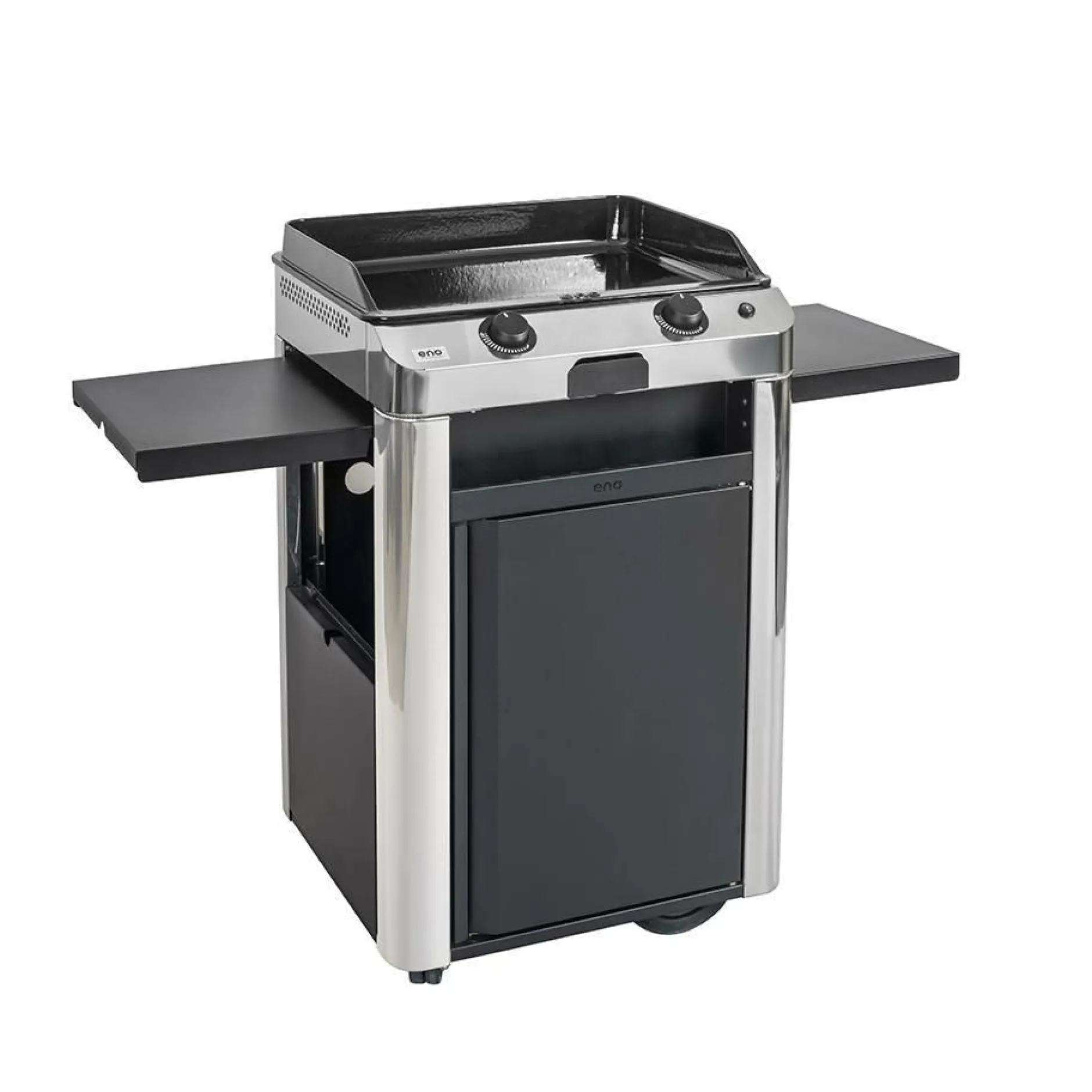 Ensembles Planchas Et Dessertes>Camif ENO Ensemble Plancha Fusion Gaz 60 et Chariot - Acier Gris/Inox