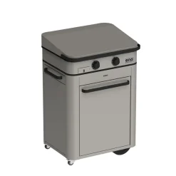 Ensembles Planchas Et Dessertes></noscript>Camif ENO Ensemble Plancha sign Gaz 65, Couvercle et Chariot - Inox