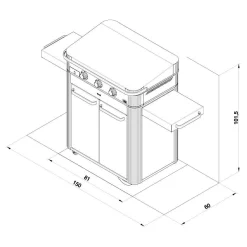 Ensembles Planchas Et Dessertes></noscript>Camif ENO Ensemble Plancha sign Gaz 80, Couvercle et Chariot - Inox