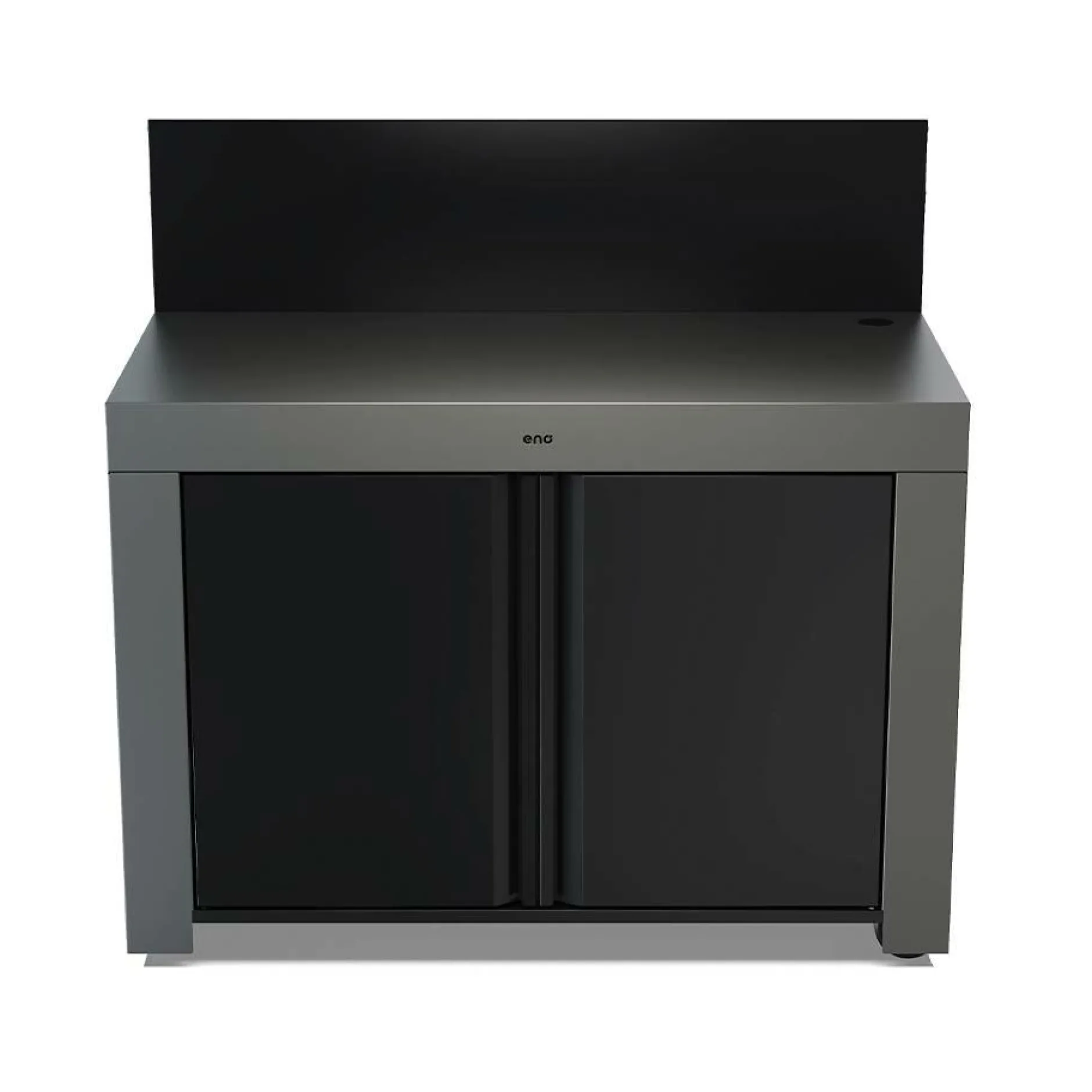 Cuisines D'Extérieur|Dessertes Planchas>Camif ENO Meuble de Cuisine pour Plancha 120 x 60 cm Félix en Acier Gris et Noir