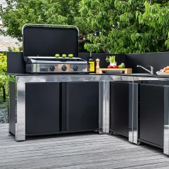Cuisines D'Extérieur|Dessertes Planchas>Camif ENO Meuble de Cuisine pour Plancha 120 x 60 cm Félix en Inox