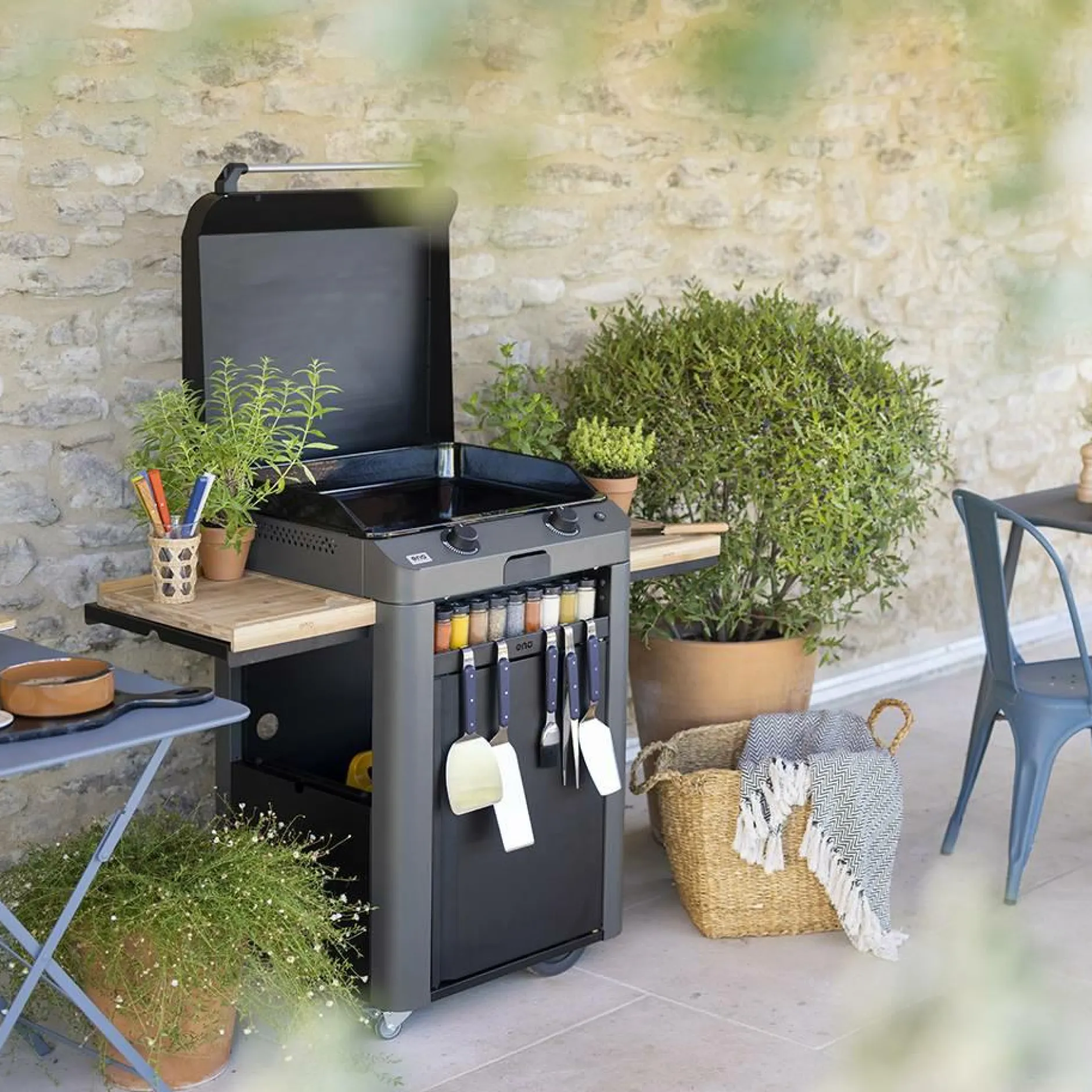 Planchas>Camif ENO Plancha Fusion Gaz 60 en Acier Gris Cargo