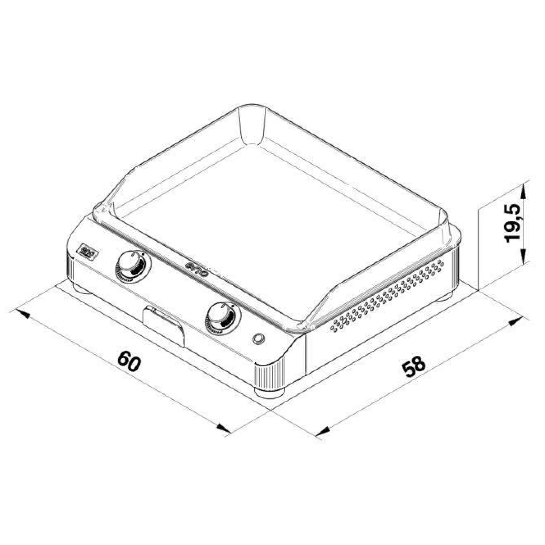 Planchas>Camif ENO Plancha Fusion Gaz 60 en Inox