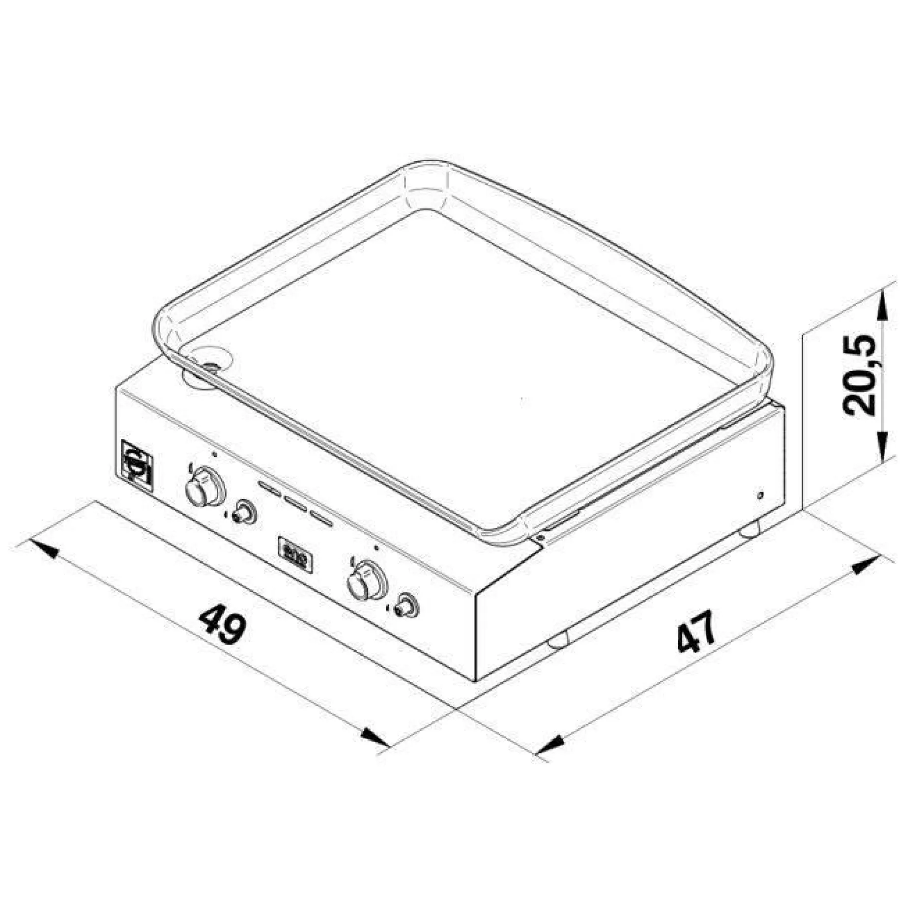 Planchas>Camif ENO Plancha Initial Gaz 50 en Inox