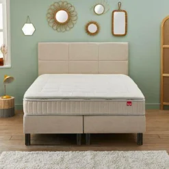 Ensembles Matelas Et Sommier>Camif EPEDA Ensemble 5 en 1 Boxspring Enchanteur - - 2 x 90 x 200 cm Lin