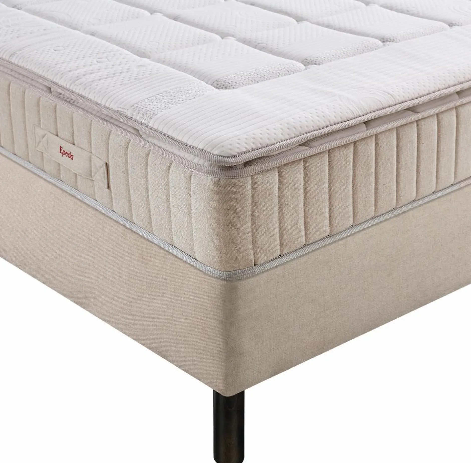 Ensembles Matelas Et Sommier>Camif EPEDA Ensemble 5 en 1 Boxspring Enchanteur - - 2 x 90 x 200 cm Lin