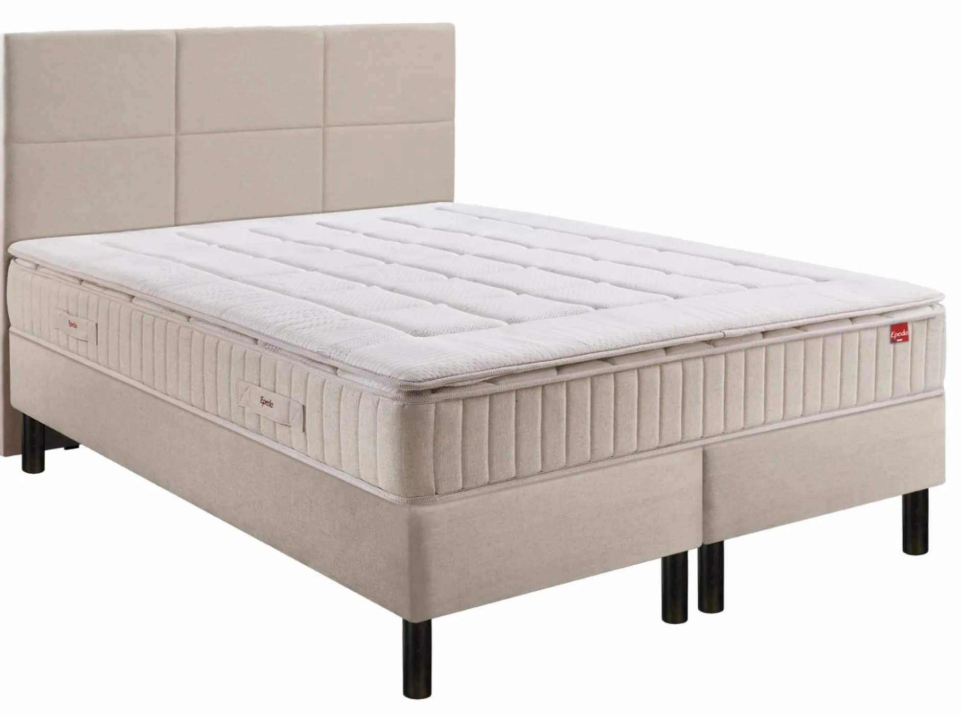 Ensembles Matelas Et Sommier>Camif EPEDA Ensemble 5 en 1 Boxspring Enchanteur - - 2 x 100 x 200 cm Lin
