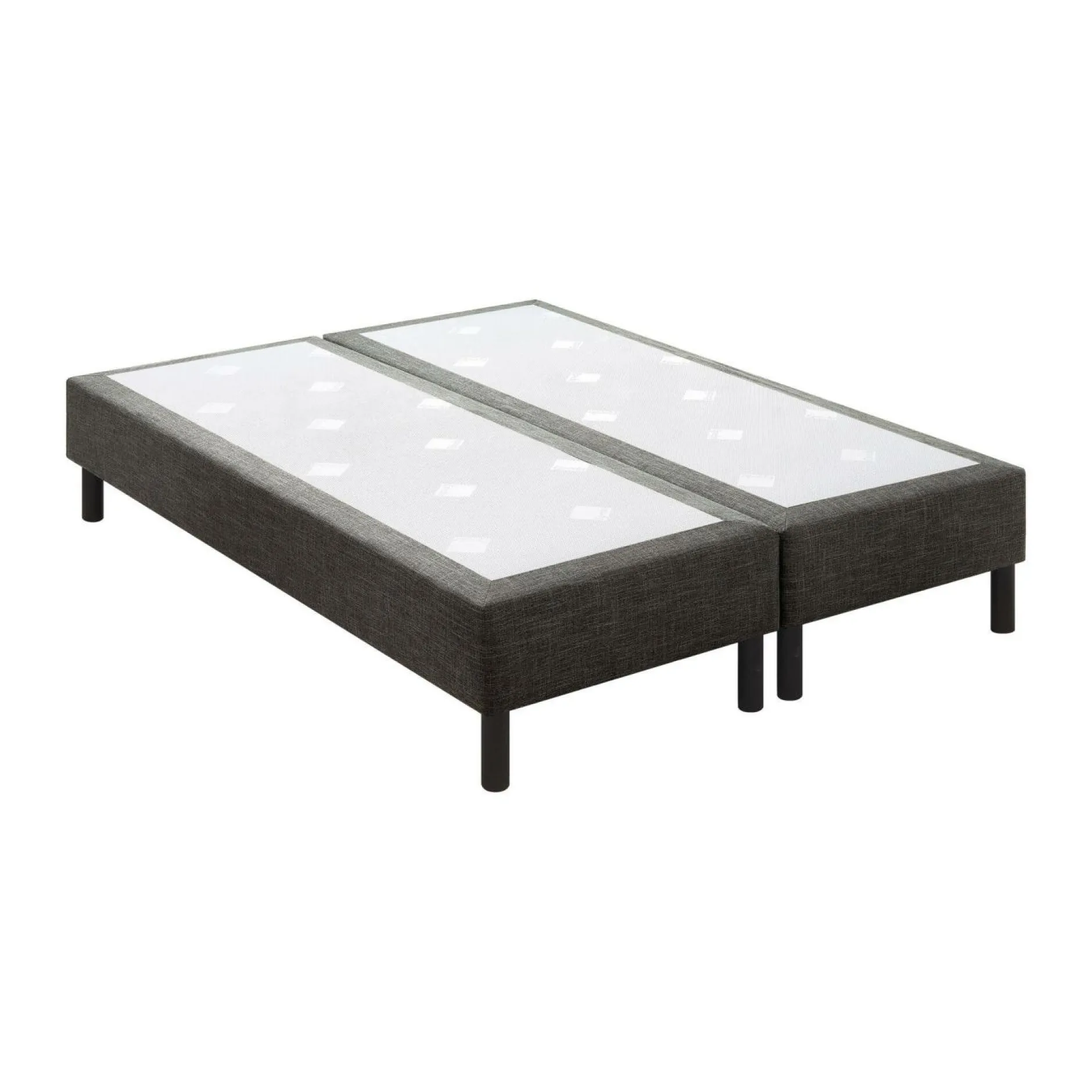 Ensembles Matelas Et Sommier>Camif EPEDA Ensemble 5 en 1 Boxspring Enchanteur - - 2 x 100 x 200 cm Gris