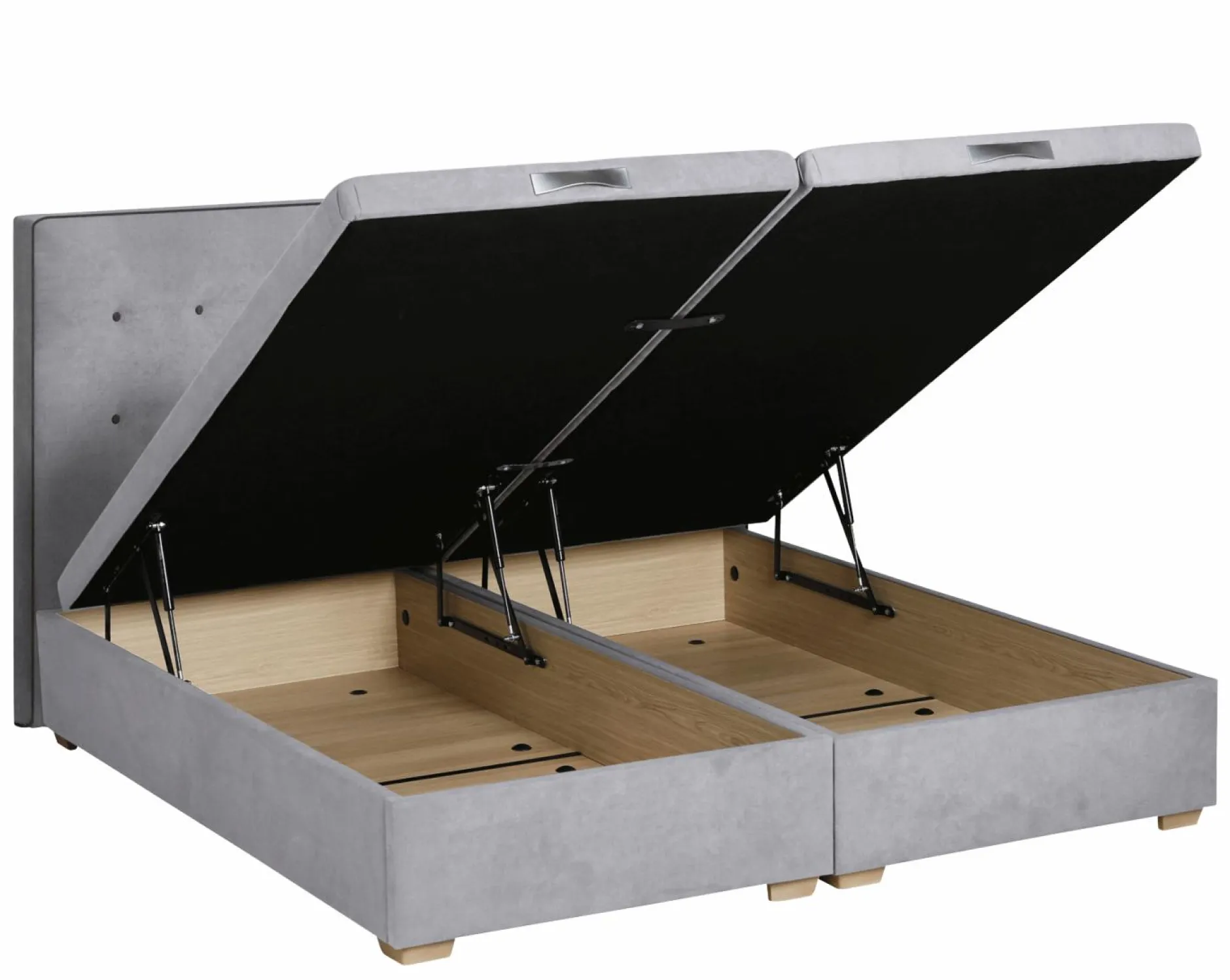 Sommiers 140 X 190 Cm|Sommiers 160 X 200 Cm>Camif EPEDA Sommier coffre 34 cm Hercule - - 2 x 90 x 200 cm Gris Souris