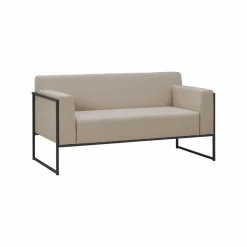 Canapés Et Fauteuils De Jardin>Camif EREME Canapé 2 Places Ruben en Acier et Tissu Recyclé - Etain / Papyrus