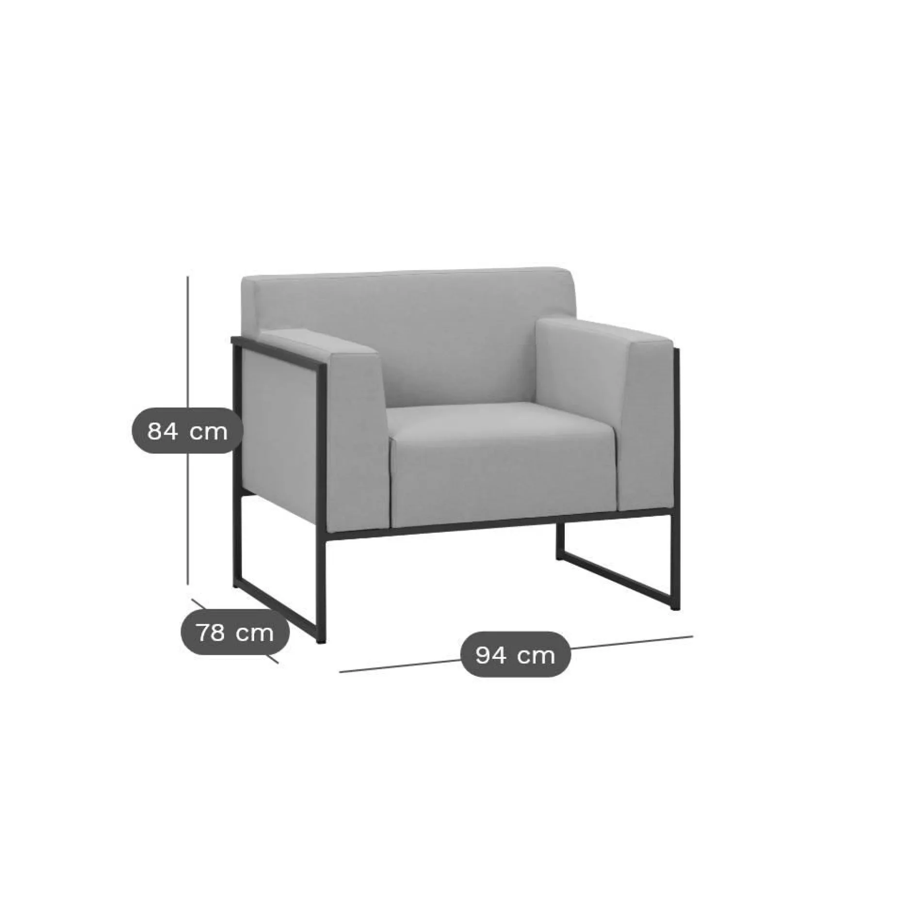 Canapés Et Fauteuils De Jardin>Camif EREME Fauteuil Ruben en Acier et Tissu Recyclé - Etain / Papyrus