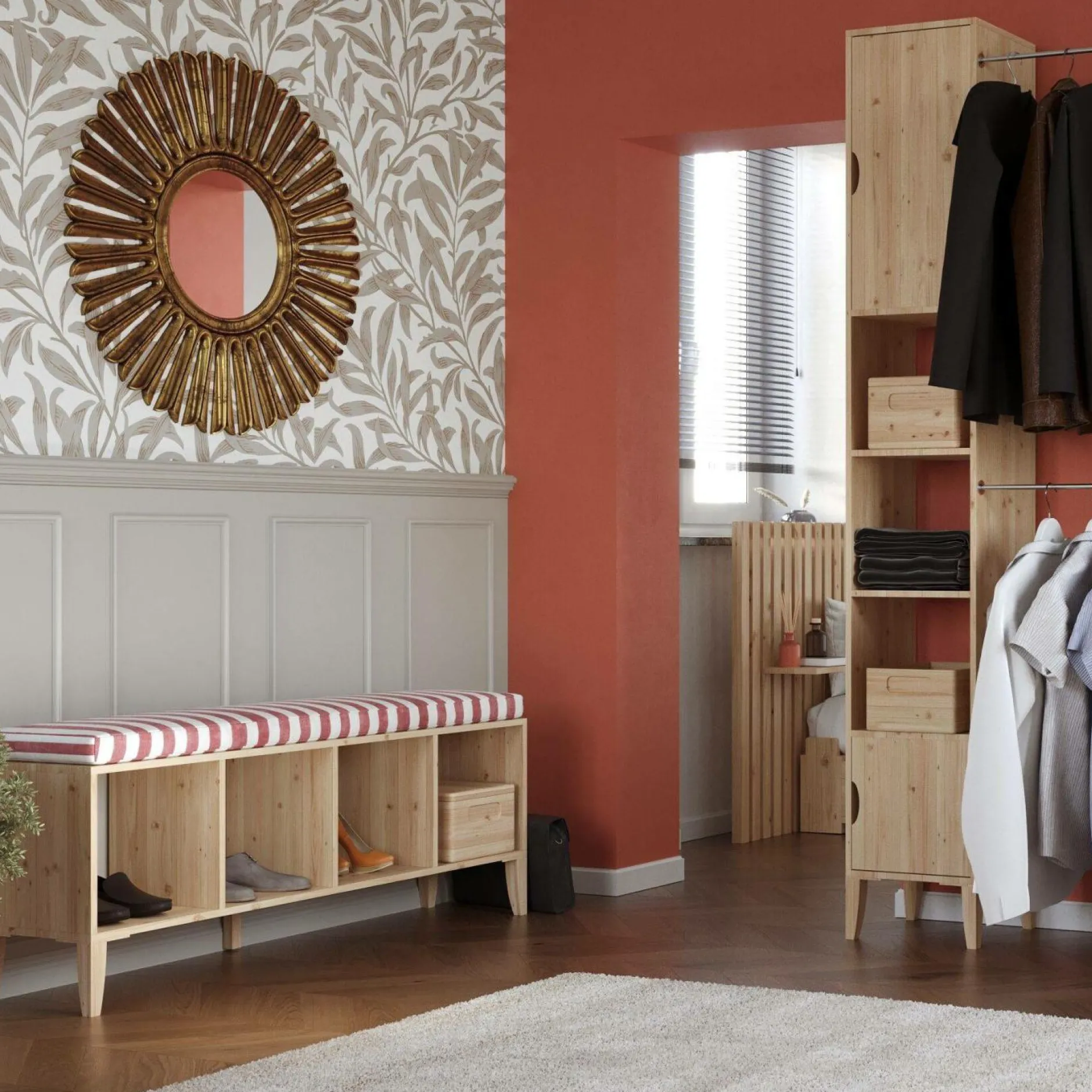 Etagères>Camif Etagère bois massif 4 cases Elio