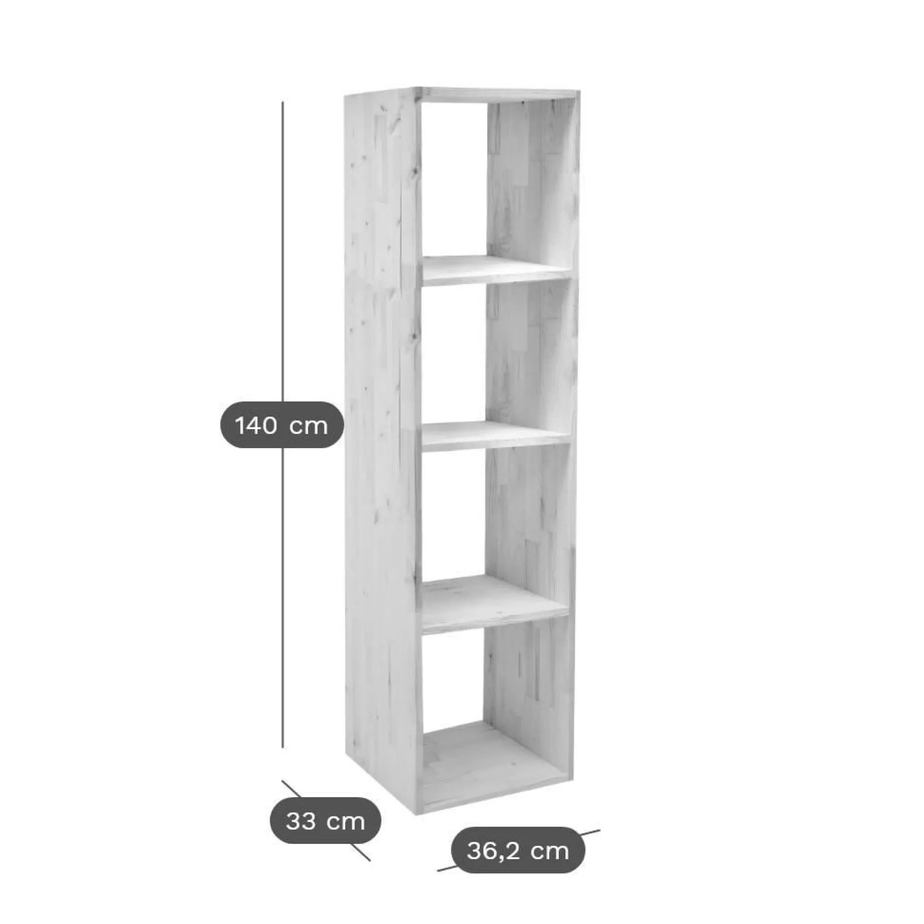 Etagères>Camif Etagère bois massif 4 cases Elio