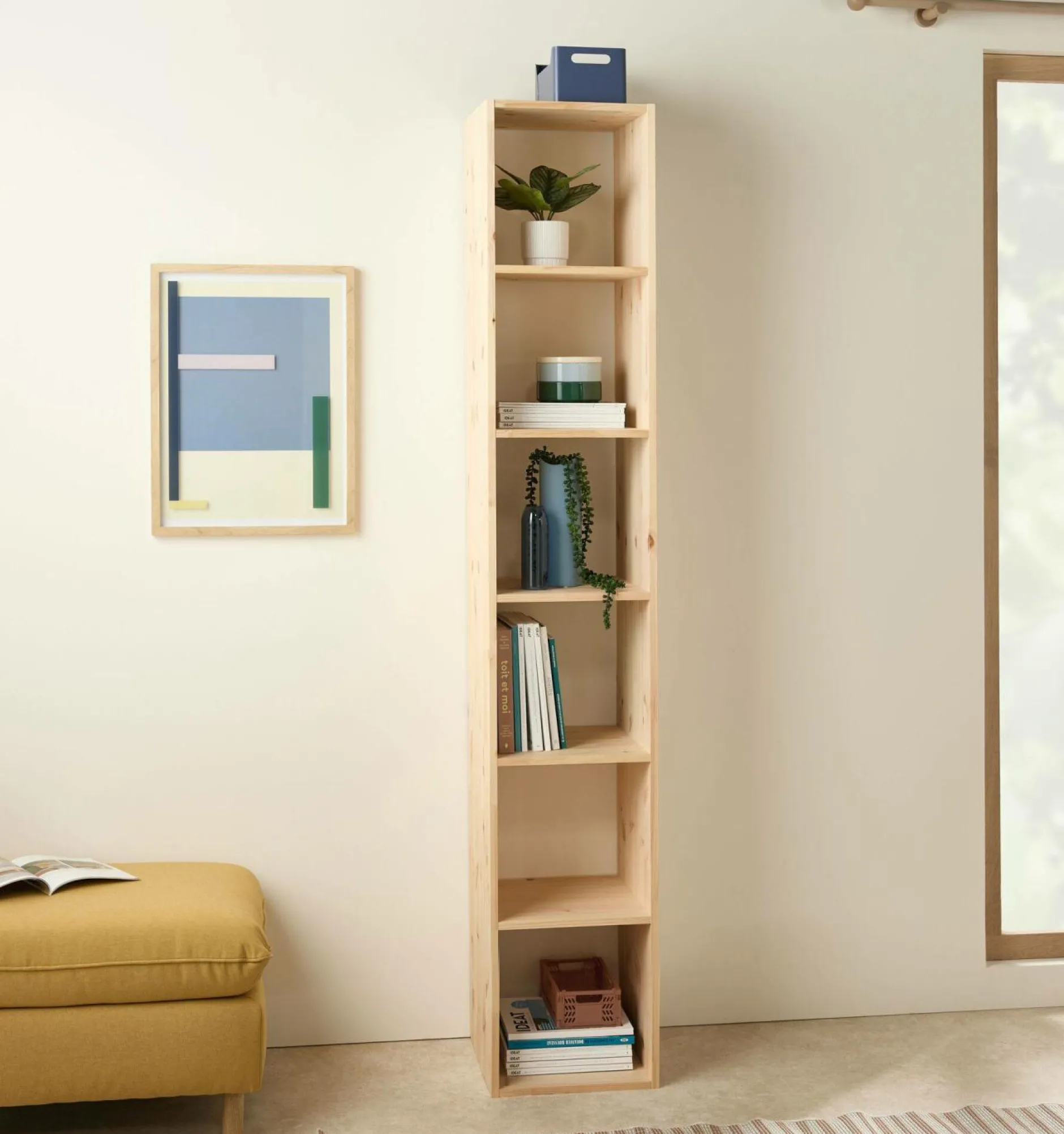 Etagères>Camif Etagère bois massif 6 cases Elio