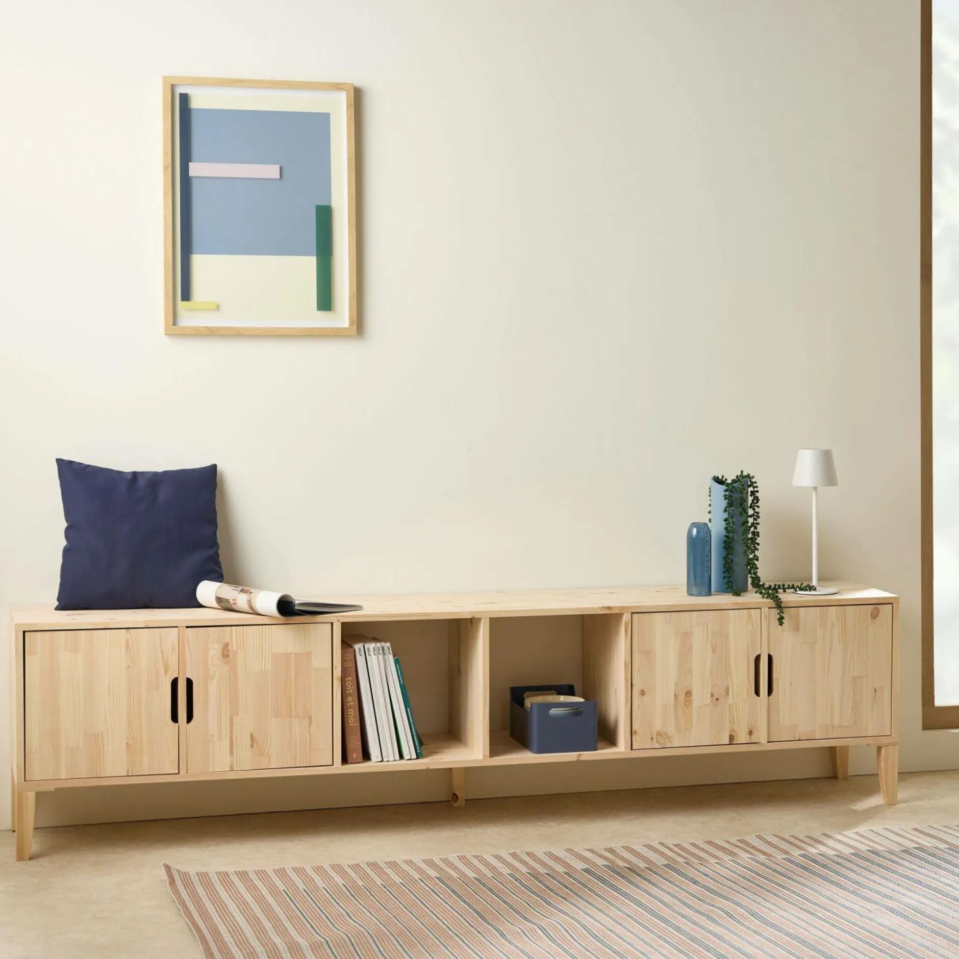 Etagères>Camif Etagère bois massif 6 cases Elio