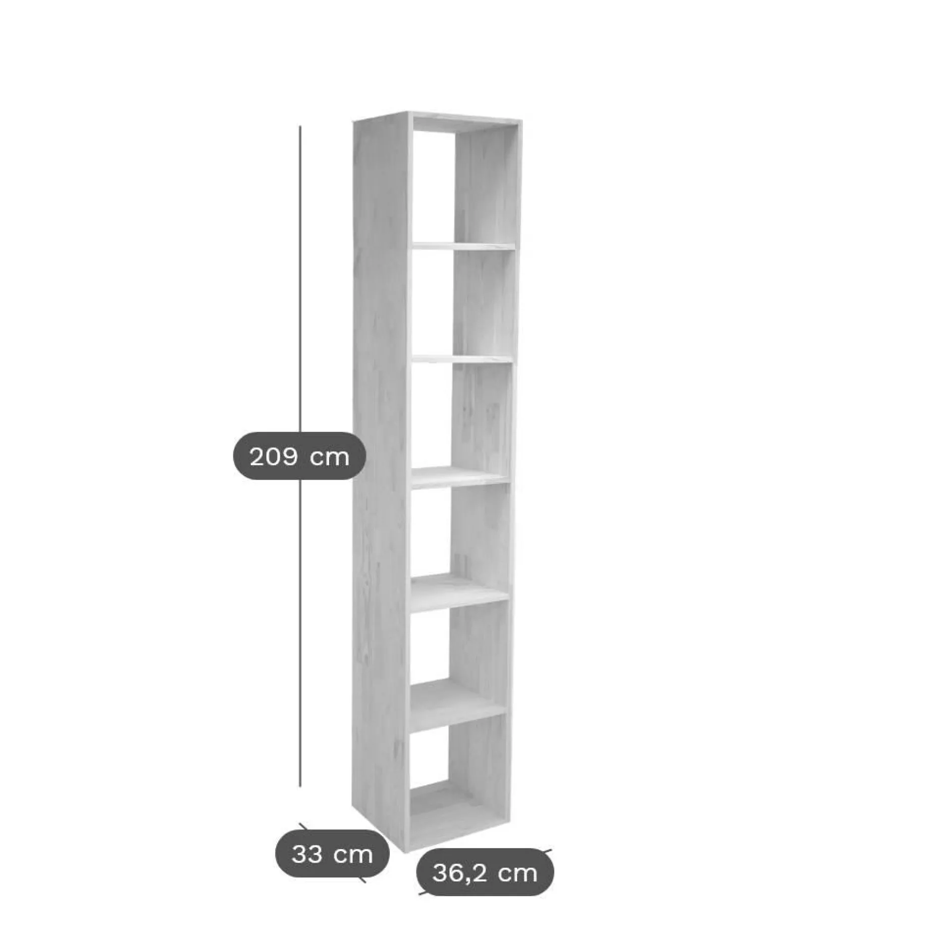 Etagères>Camif Etagère bois massif 6 cases Elio
