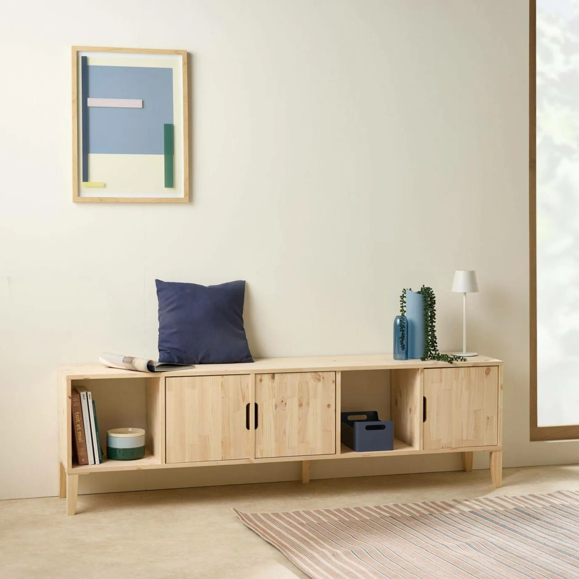 Etagères>Camif Etagère bois massif 5 cases Elio