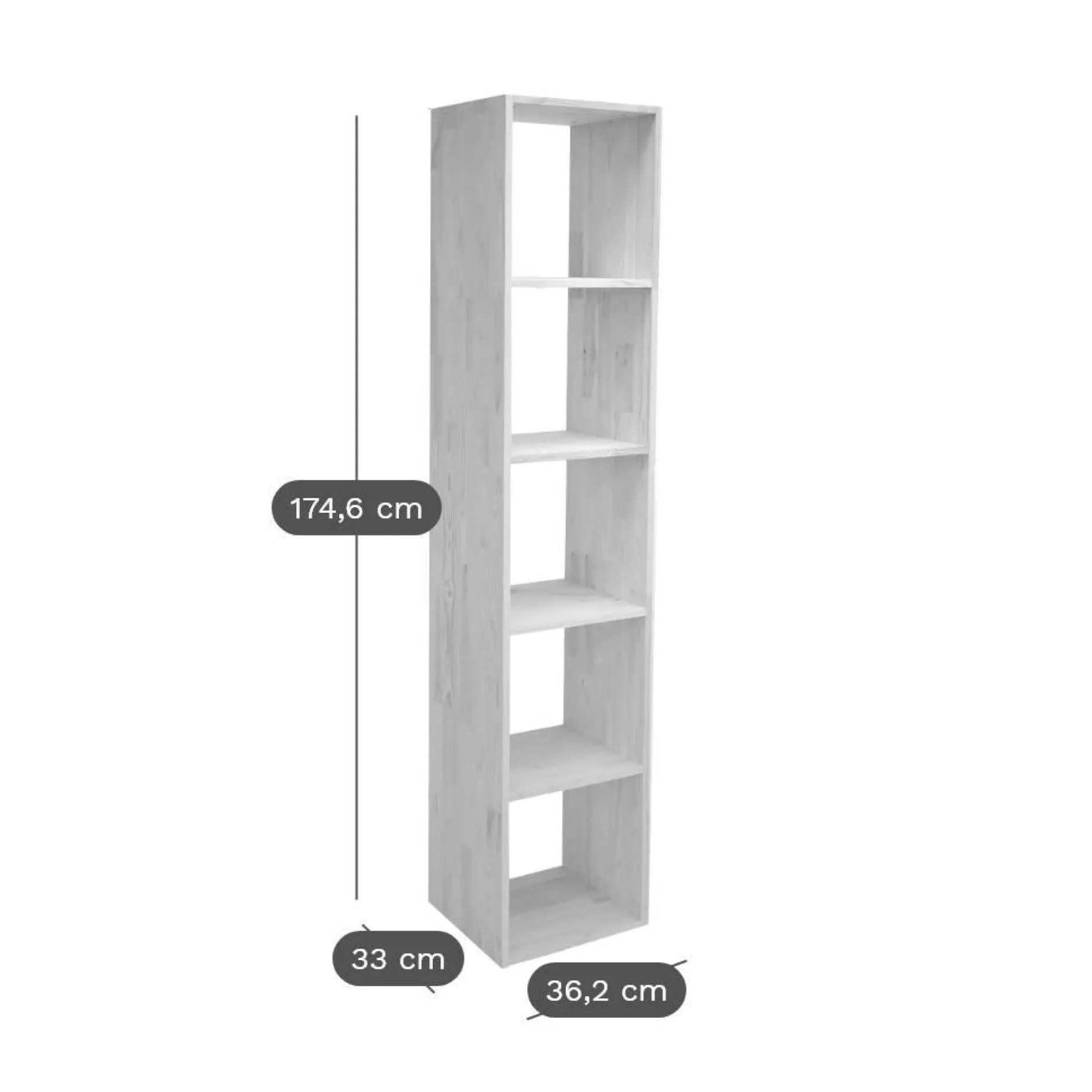 Etagères>Camif Etagère bois massif 5 cases Elio