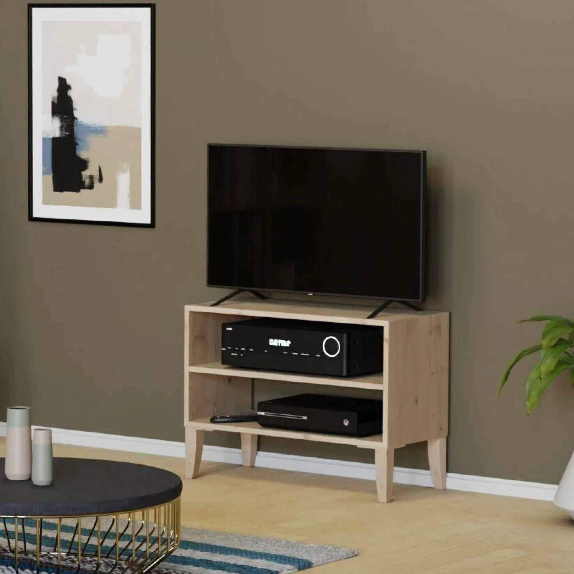 Etagères>Camif Etagère bois massif 2 cases horizontales Elio