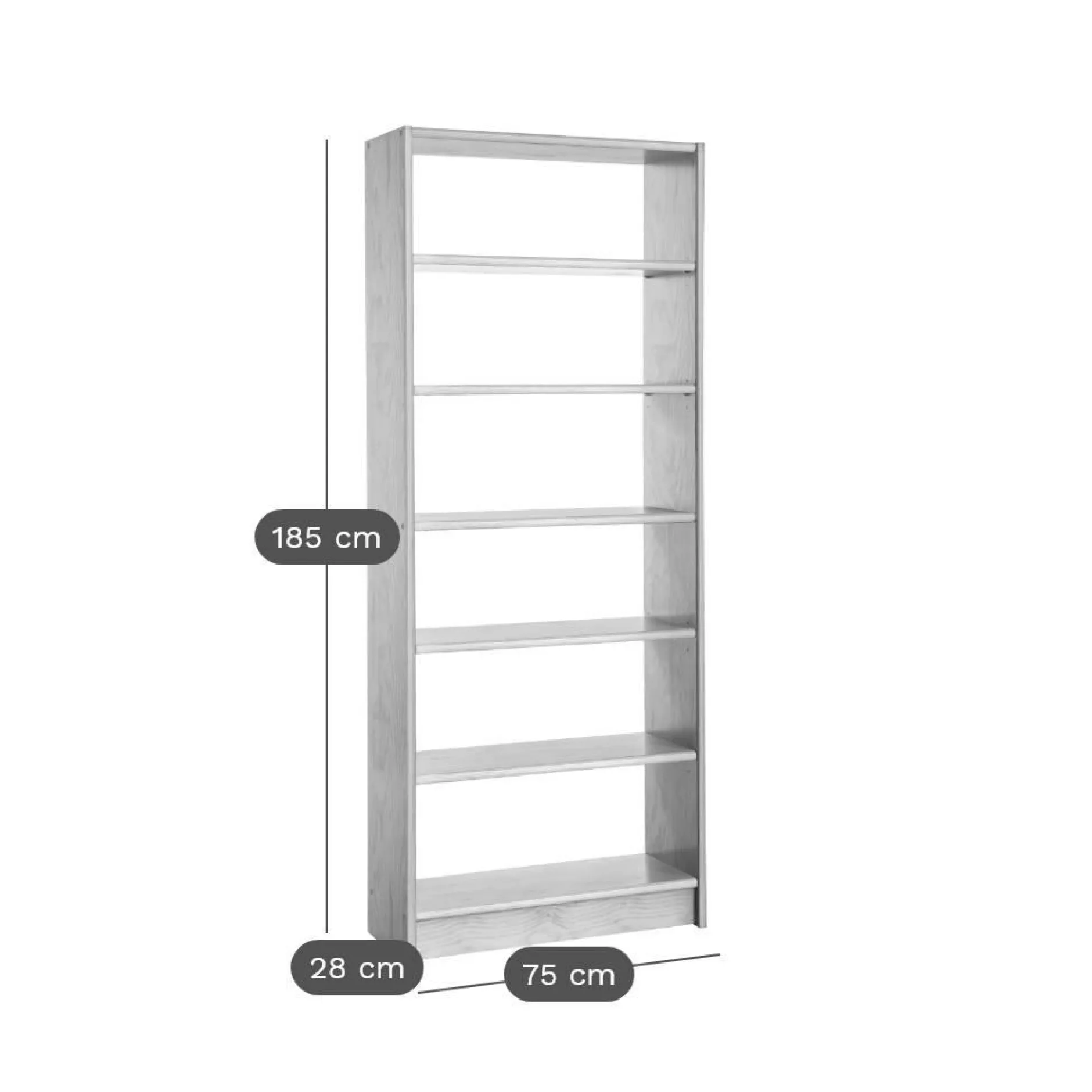 Chambres Enfant|Chambres Enfant>Camif Etagère bois massif Iris - Brut à peindre