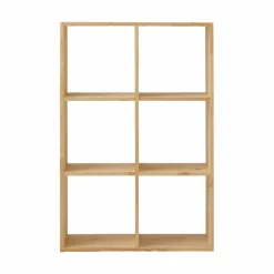 Etagères>Camif Etagère bois massif 2x3 cases Elio